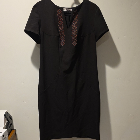 Elegant Black Dress with Red UKRAINIANAccents Petro SOROKA